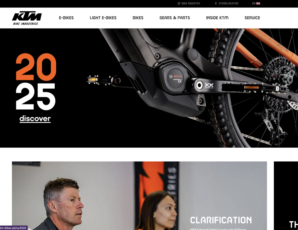 ktm-bikes.at Screenshot