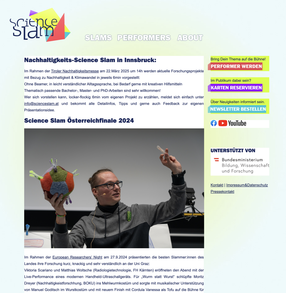 scienceslam.at Screenshot